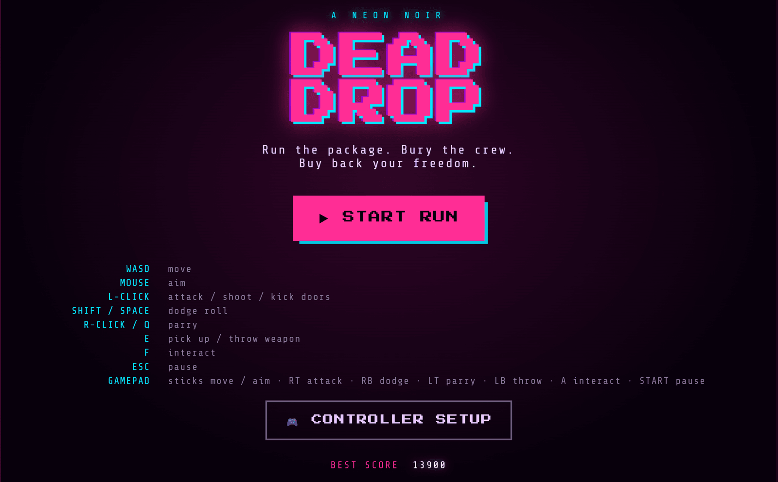 Dead Drop top-down neon-noir game scene