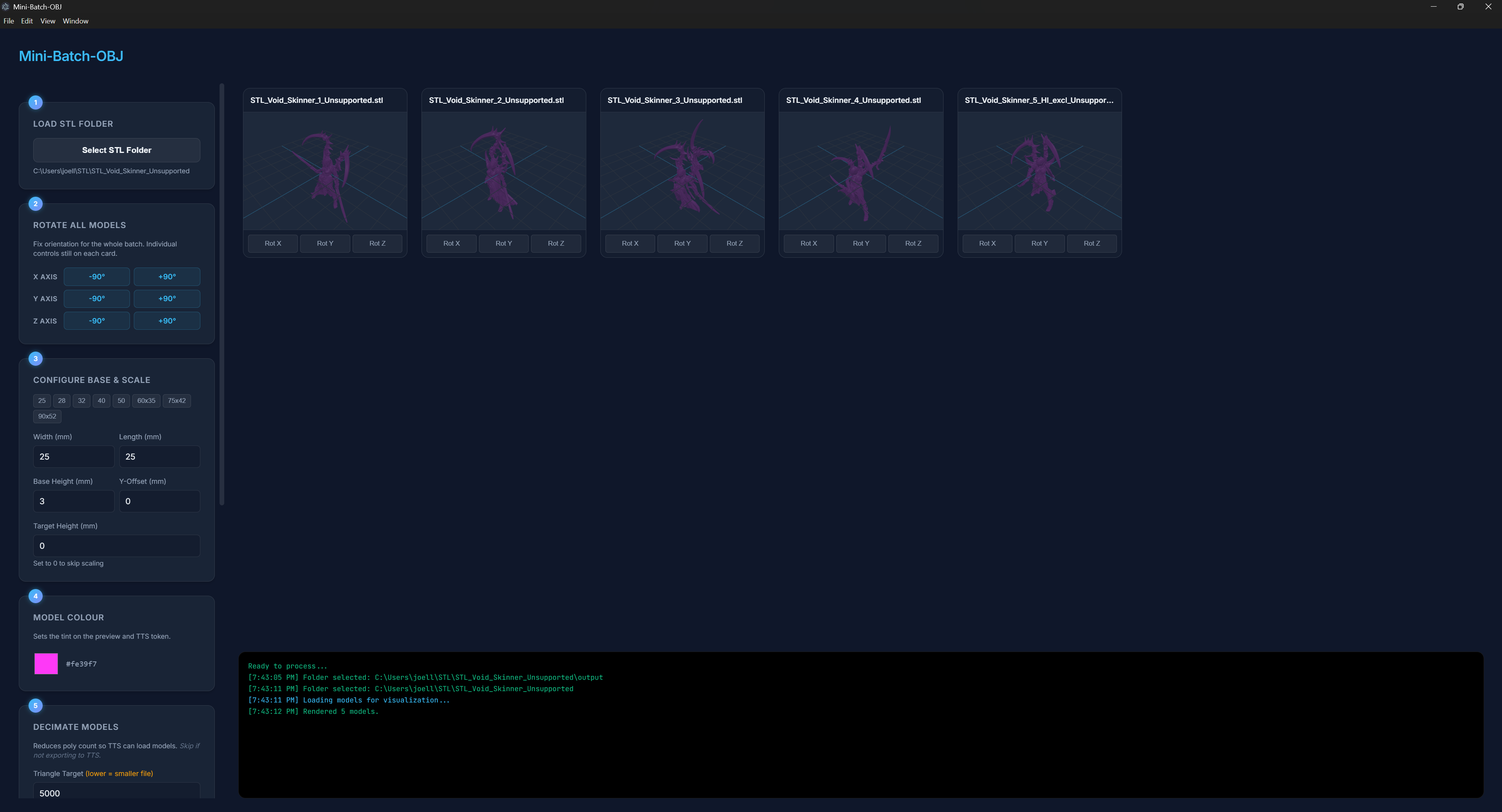 STL to OBJ Batch Converter screenshot